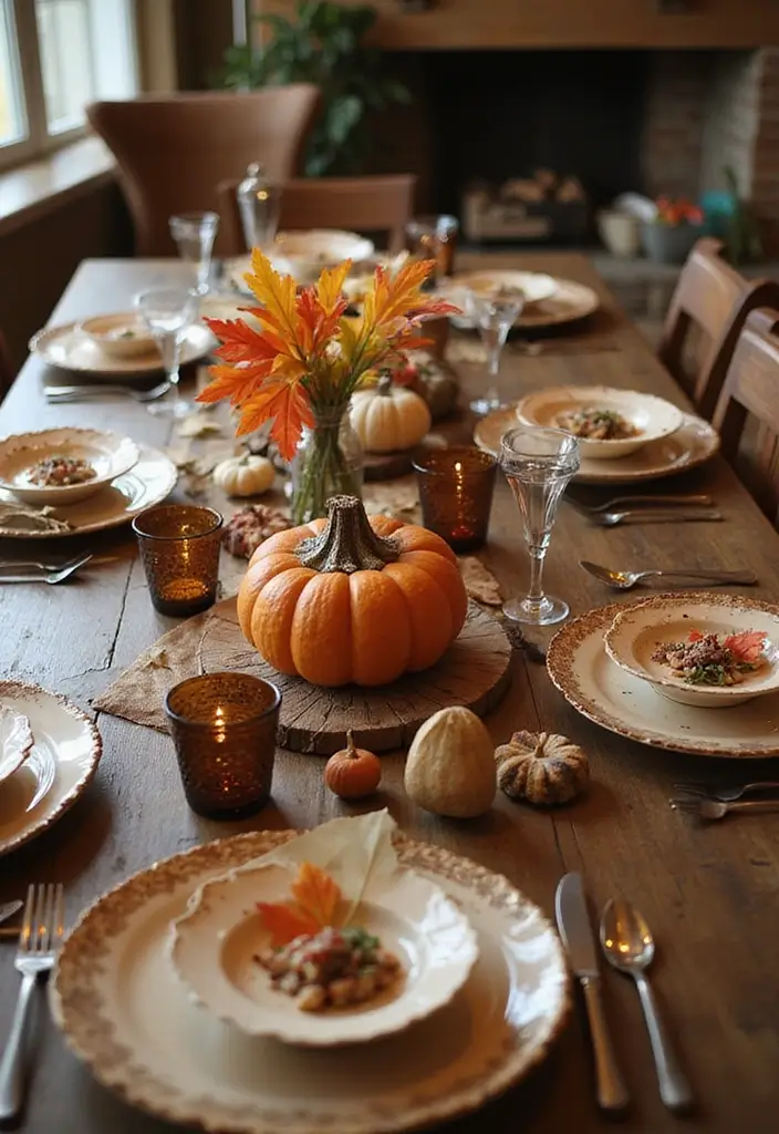 57+ Fall Kitchen Decor Ideas for a Seasonal Refresh - 25. Thanksgiving-Inspired Table Settings