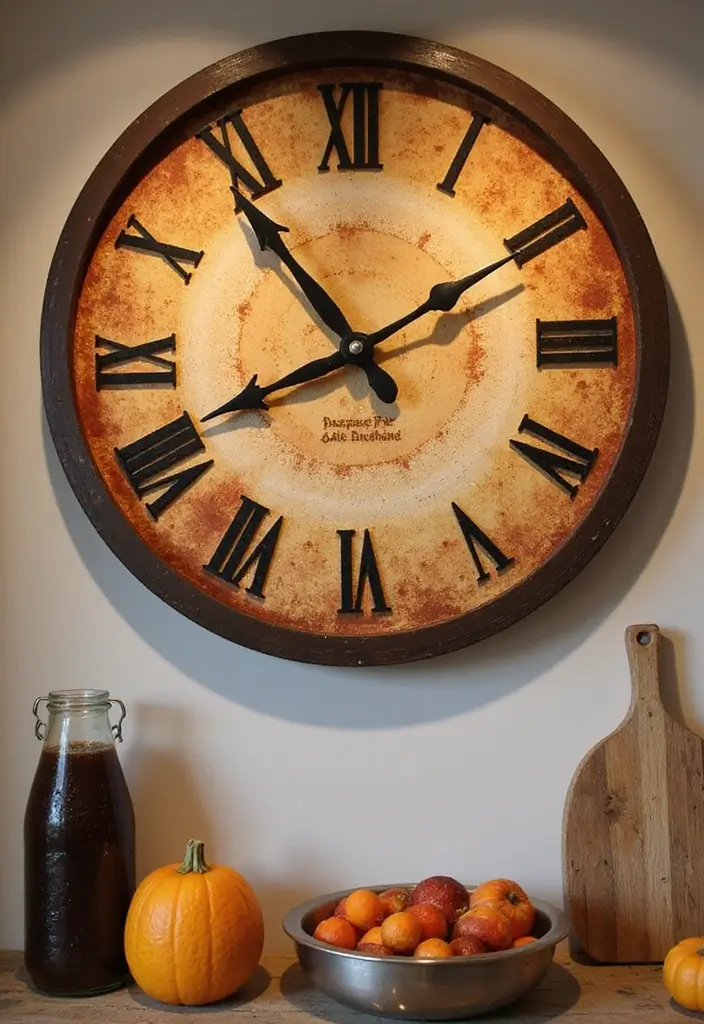 57+ Fall Kitchen Decor Ideas for a Seasonal Refresh - 26. Seasonal Wall Clocks