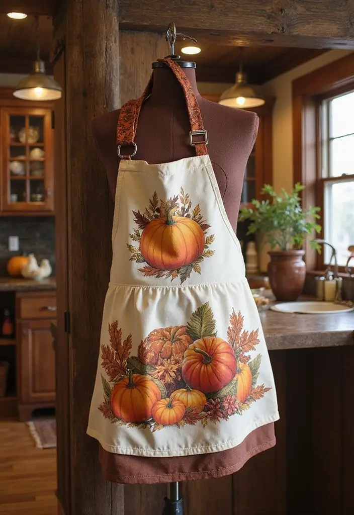 57+ Fall Kitchen Decor Ideas for a Seasonal Refresh - 36. Autumn-Themed Aprons