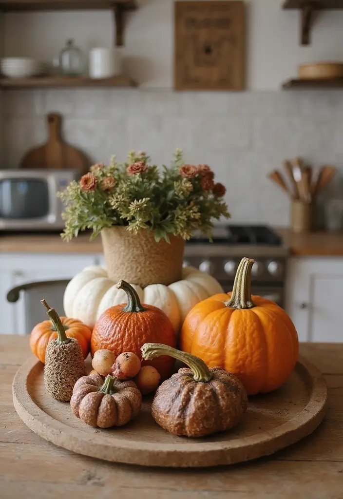 57+ Fall Kitchen Decor Ideas for a Seasonal Refresh - 37. Decorative Serving Trays