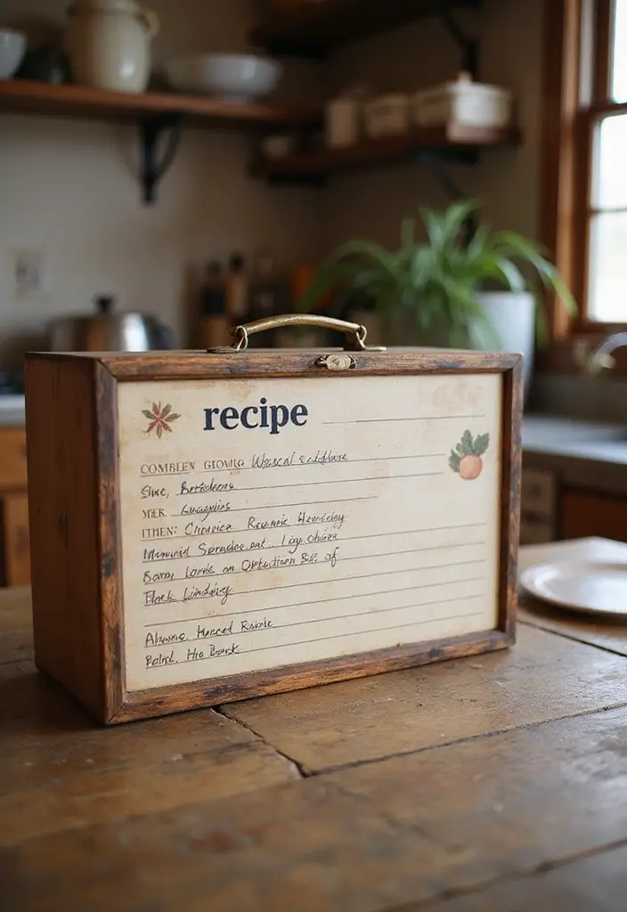 57+ Fall Kitchen Decor Ideas for a Seasonal Refresh - 47. Personalized Recipe Box