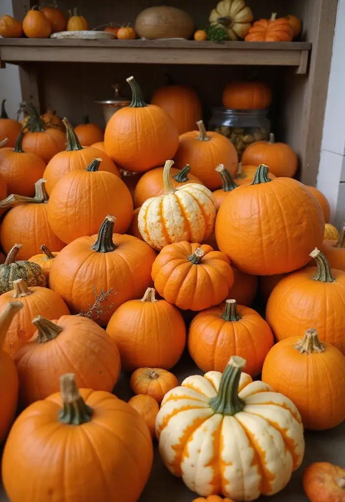 57+ Fall Kitchen Decor Ideas for a Seasonal Refresh - 5. Pumpkin Decor Galore