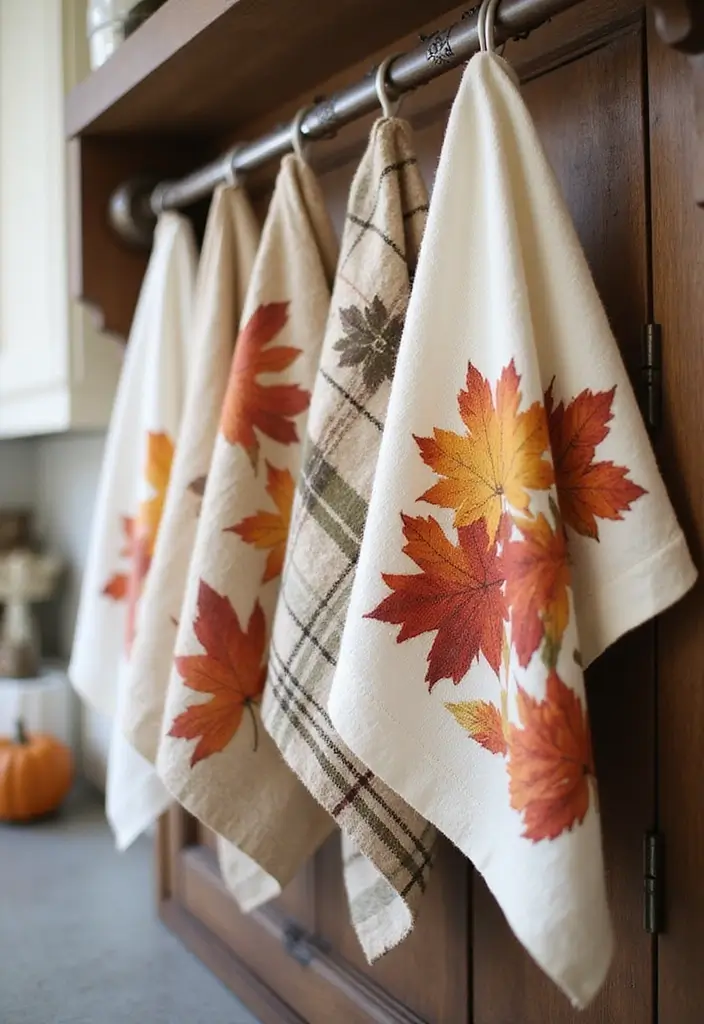 57+ Fall Kitchen Decor Ideas for a Seasonal Refresh - 54. Stylish Tea Towels
