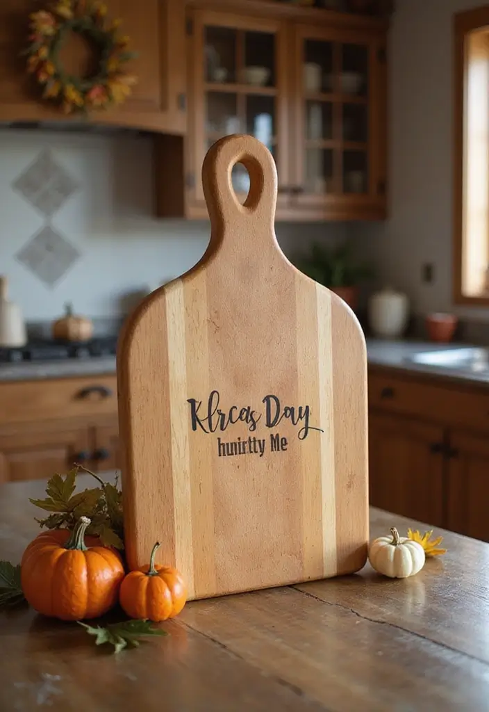 57+ Fall Kitchen Decor Ideas for a Seasonal Refresh - 56. Personalized Cutting Board
