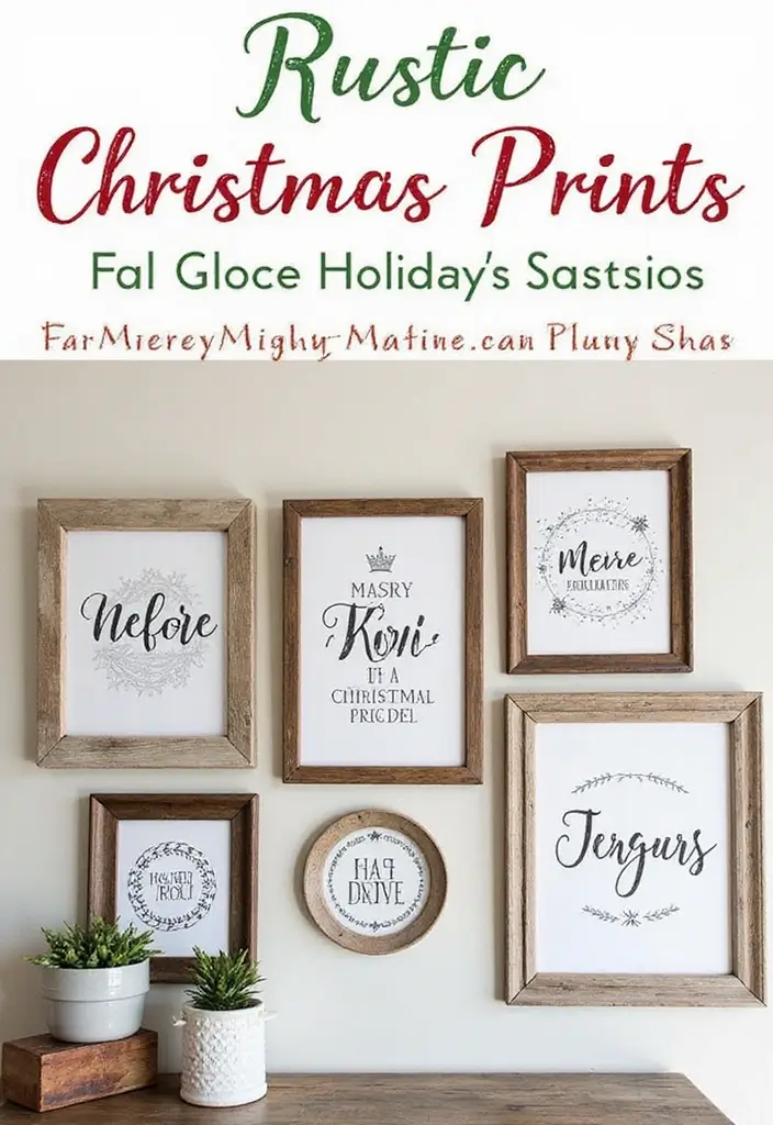58+ Christmas Wall Art Ideas to Brighten Your Holidays - 11. Farmhouse Style Christmas Prints