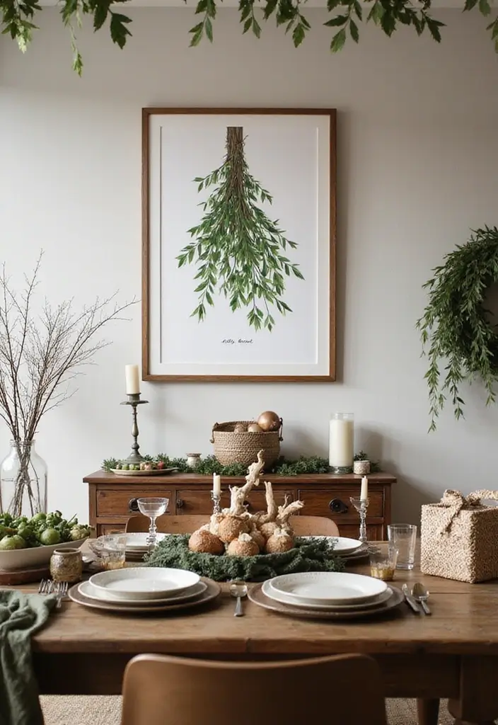 58+ Christmas Wall Art Ideas to Brighten Your Holidays - 17. Mistletoe and Holly Prints