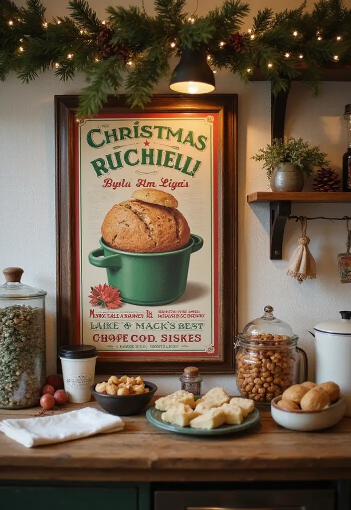 58+ Christmas Wall Art Ideas to Brighten Your Holidays - 18. Vintage Christmas Baking Advertisement Prints