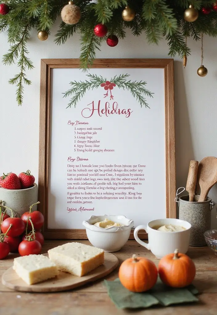 58+ Christmas Wall Art Ideas to Brighten Your Holidays - 24. Festive Holiday Recipe Prints