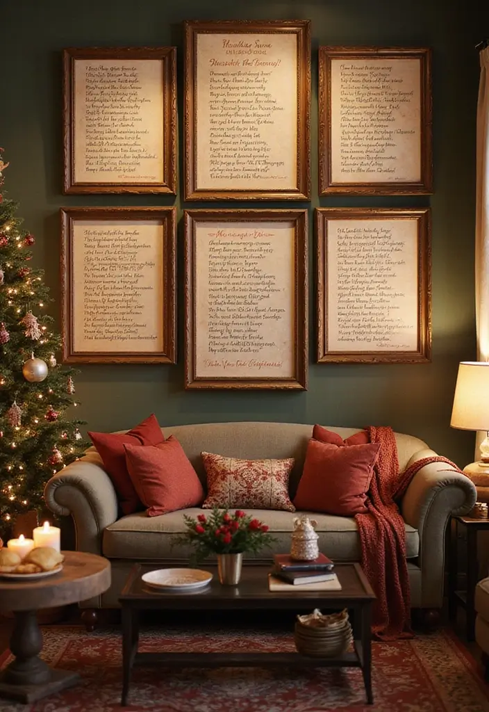 58+ Christmas Wall Art Ideas to Brighten Your Holidays - 30. Traditional Christmas Carol Lyrics Art