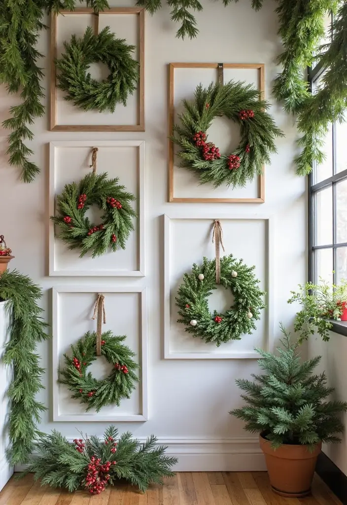 58+ Christmas Wall Art Ideas to Brighten Your Holidays - 33. Beautiful Christmas Floral Arrangements
