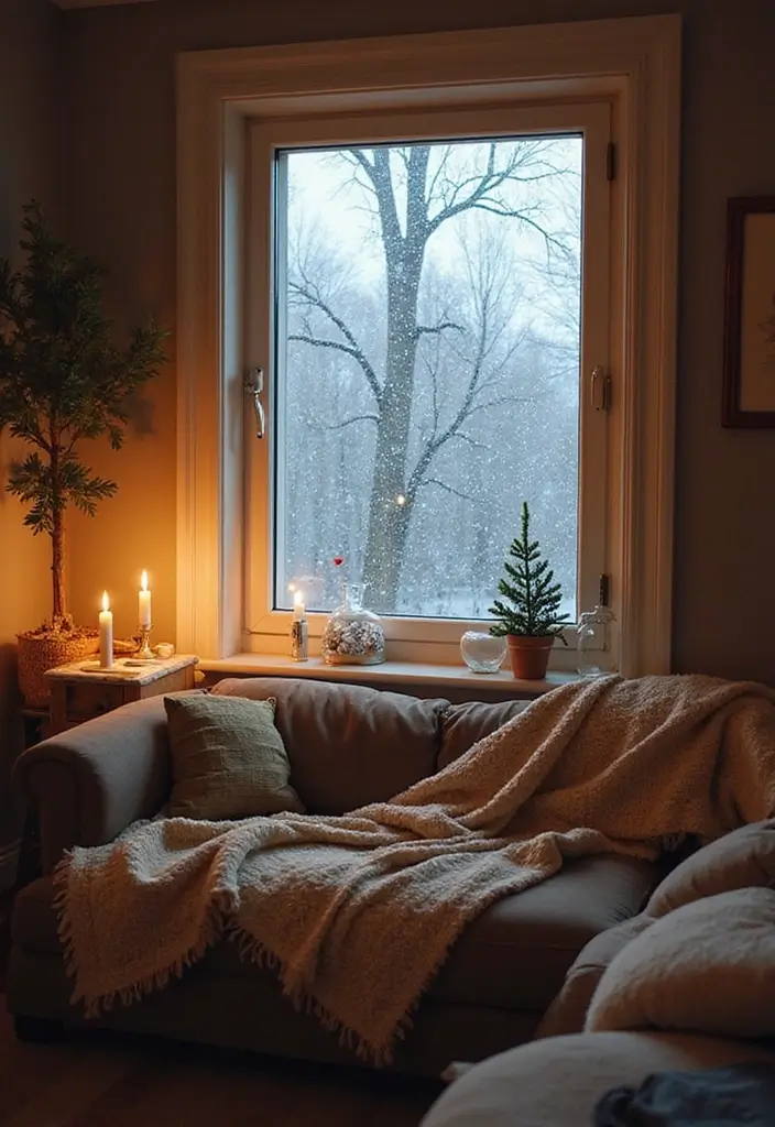 58+ Christmas Wall Art Ideas to Brighten Your Holidays - 34. Frosted Window Scenes