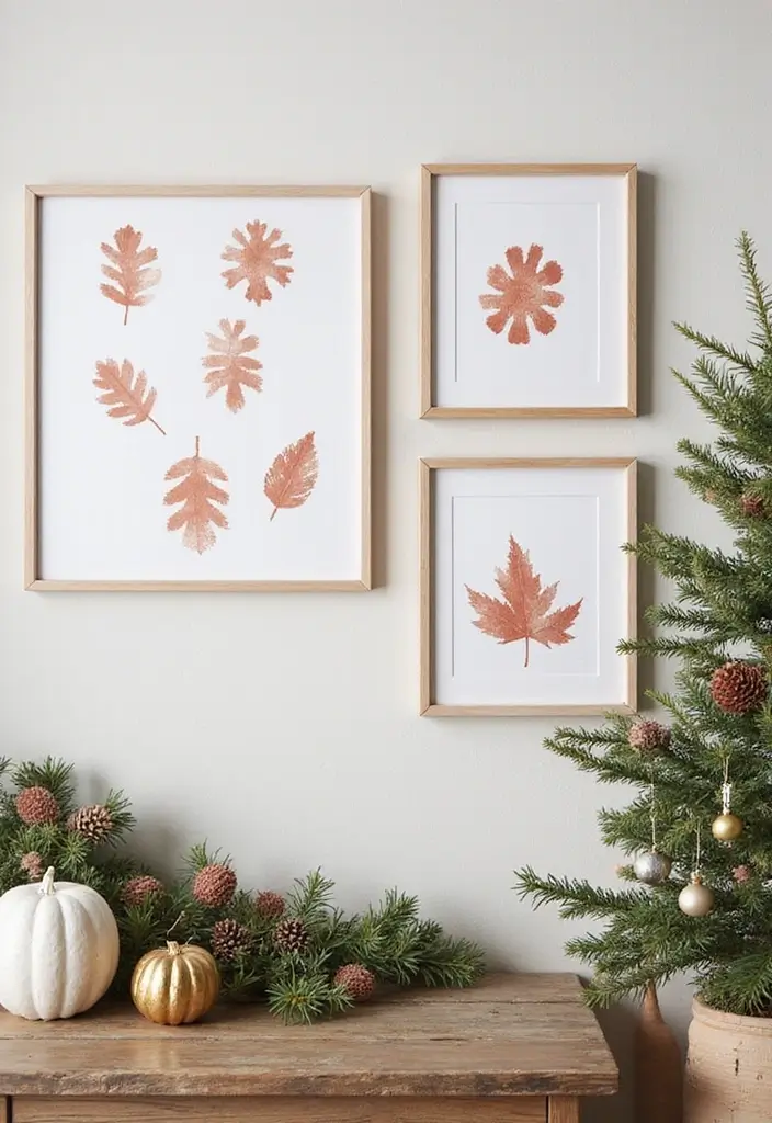 58+ Christmas Wall Art Ideas to Brighten Your Holidays - 35. Seasonal Animal Tracks Art