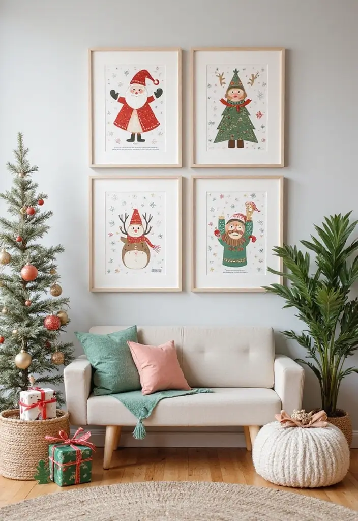 58+ Christmas Wall Art Ideas to Brighten Your Holidays - 42. Advent Calendar Art Prints