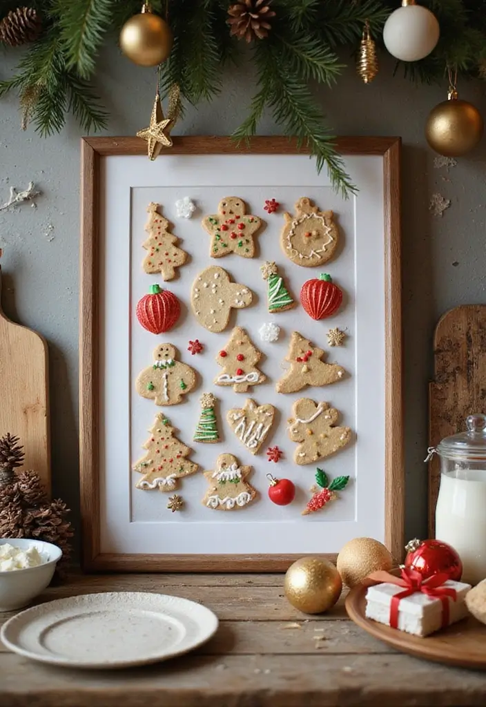 58+ Christmas Wall Art Ideas to Brighten Your Holidays - 44. Christmas Cookie Art