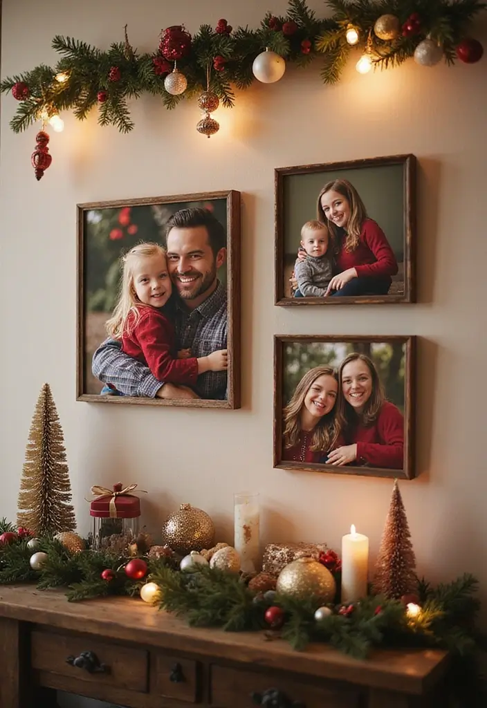 58+ Christmas Wall Art Ideas to Brighten Your Holidays - 48. Personalized Family Holiday Portraits