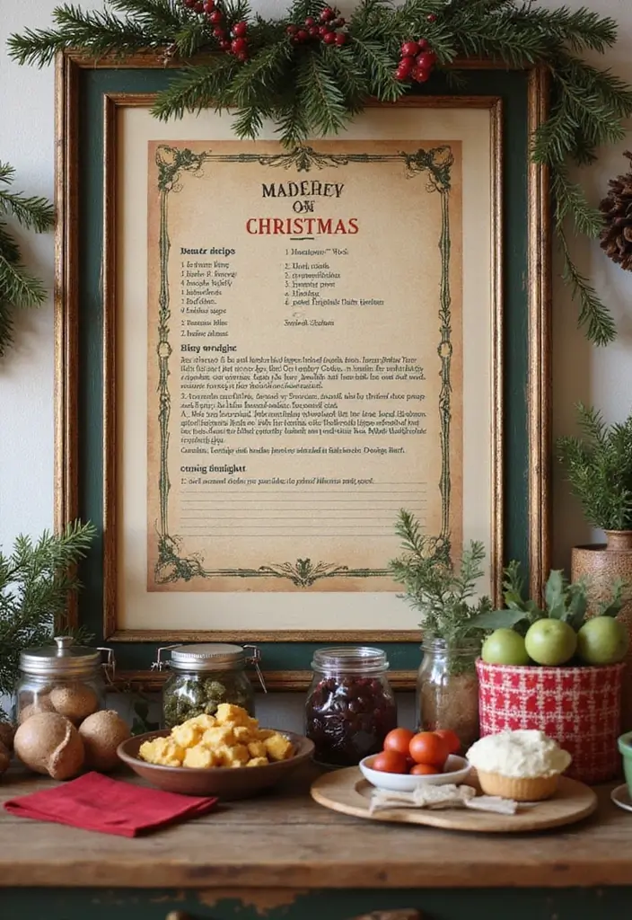 58+ Christmas Wall Art Ideas to Brighten Your Holidays - 57. Vintage Christmas Recipe Prints
