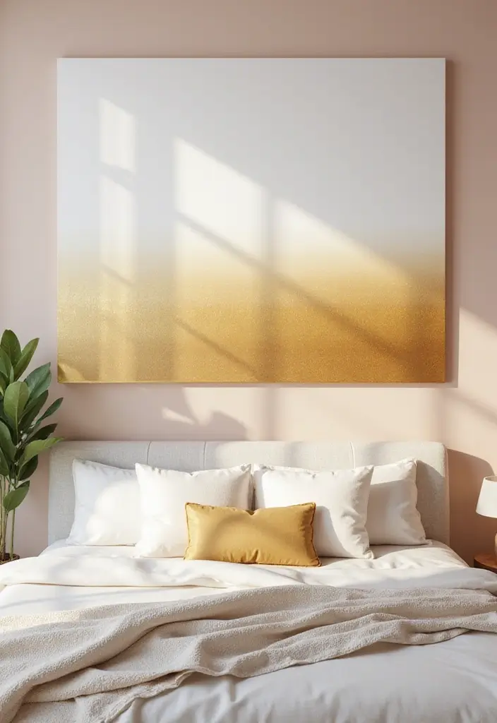 59+ Gold Wall Art Ideas for a Luxurious Touch - 16. Gold Ombre Wall Art