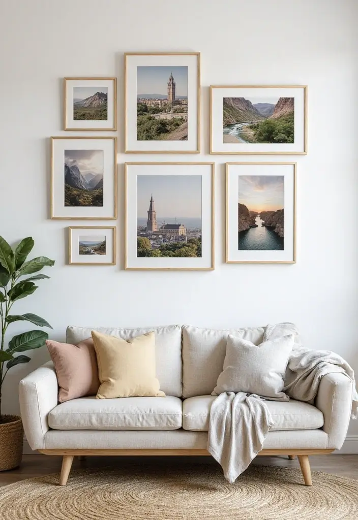 59+ Gold Wall Art Ideas for a Luxurious Touch - 26. Gold Travel Photography