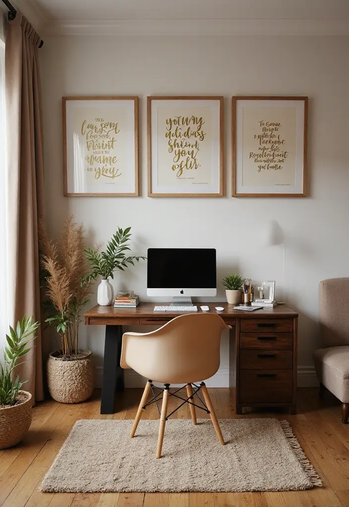 59+ Gold Wall Art Ideas for a Luxurious Touch - 29. Gold Inspirational Quotes