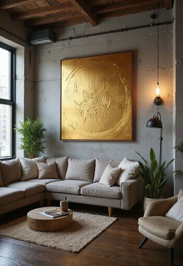 59+ Gold Wall Art Ideas for a Luxurious Touch - 40. Gold Urban Art