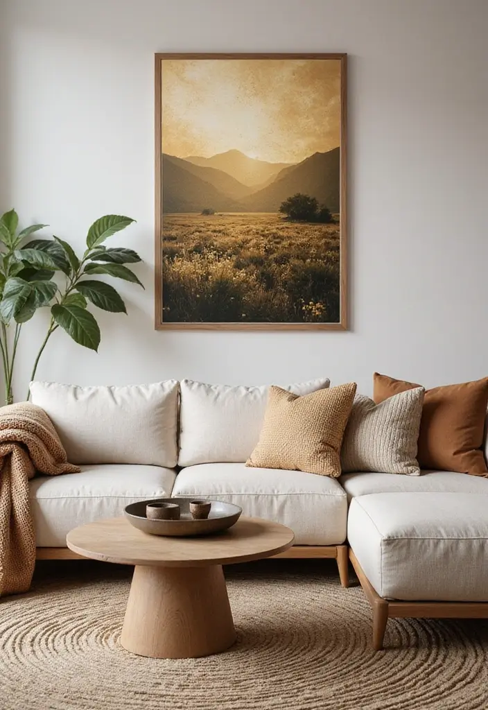 59+ Gold Wall Art Ideas for a Luxurious Touch - 47. Gold Landscape Photography