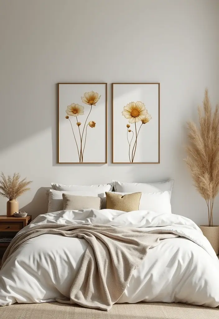 59+ Gold Wall Art Ideas for a Luxurious Touch - 5. Gold Floral Wall Art