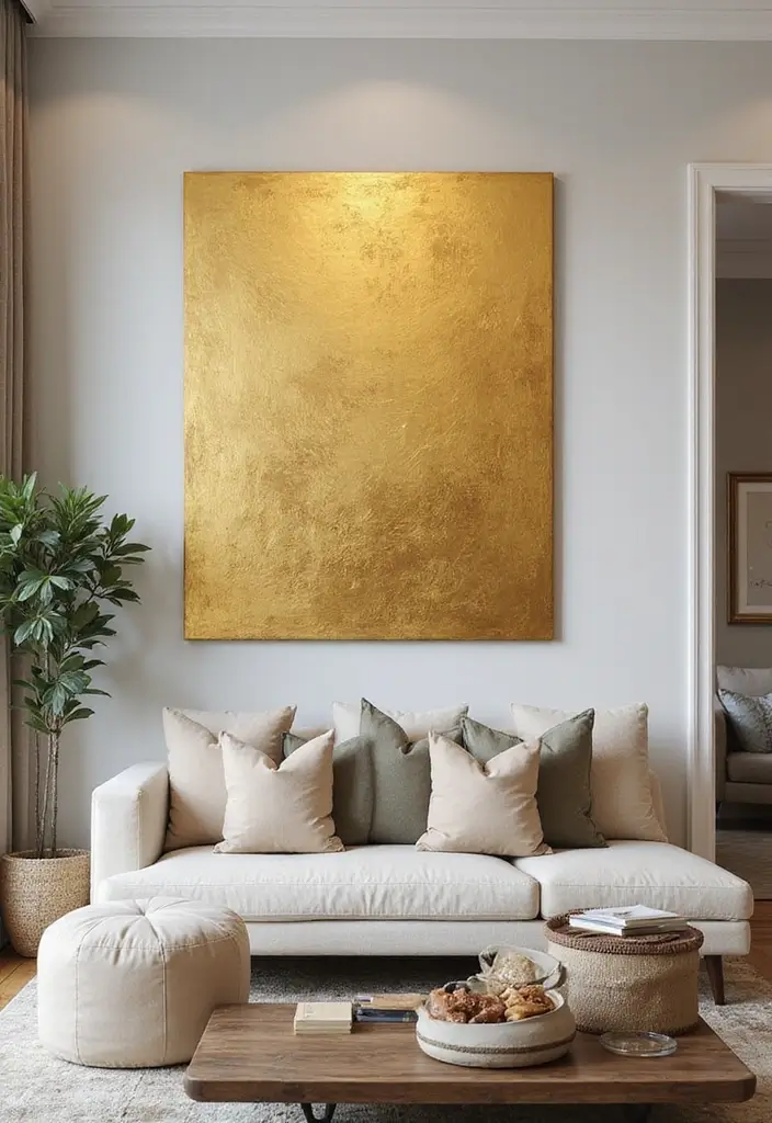 59+ Gold Wall Art Ideas for a Luxurious Touch - 56. Gold Canvas Art Sets