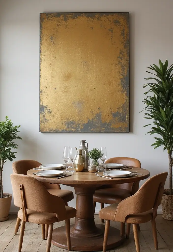 59+ Gold Wall Art Ideas for a Luxurious Touch - 59. Gold Distressed Art
