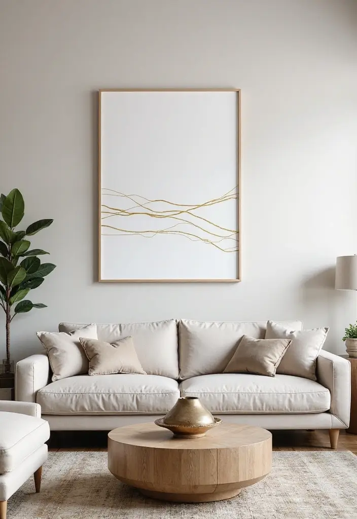 59+ Gold Wall Art Ideas for a Luxurious Touch - 7. Minimalist Gold Line Art