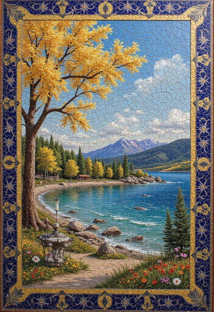 60+ Green Wall Art Ideas to Bring Nature Indoors - 16. Mosaic Tile Art