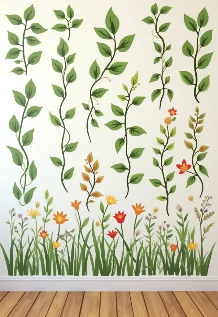 60+ Green Wall Art Ideas to Bring Nature Indoors - 17. Eco-Friendly Wall Decals