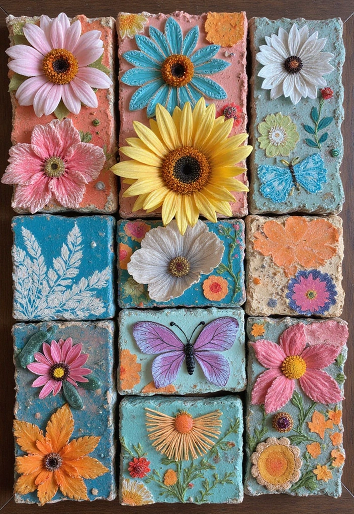 60+ Green Wall Art Ideas to Bring Nature Indoors - 19. Upcycled Canvas Art
