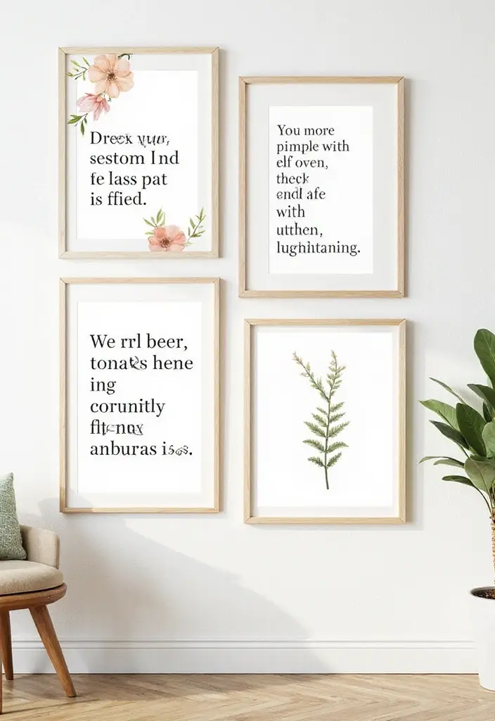 60+ Green Wall Art Ideas to Bring Nature Indoors - 21. Wall Art with Nature Quotes