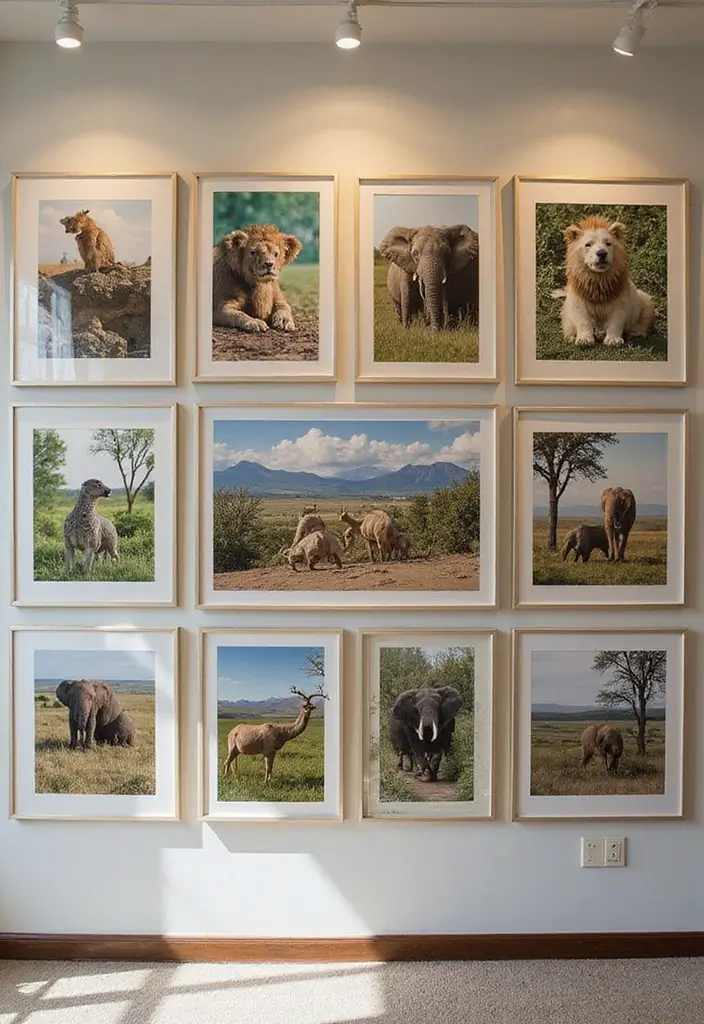 60+ Green Wall Art Ideas to Bring Nature Indoors - 46. Wildlife Photography Art