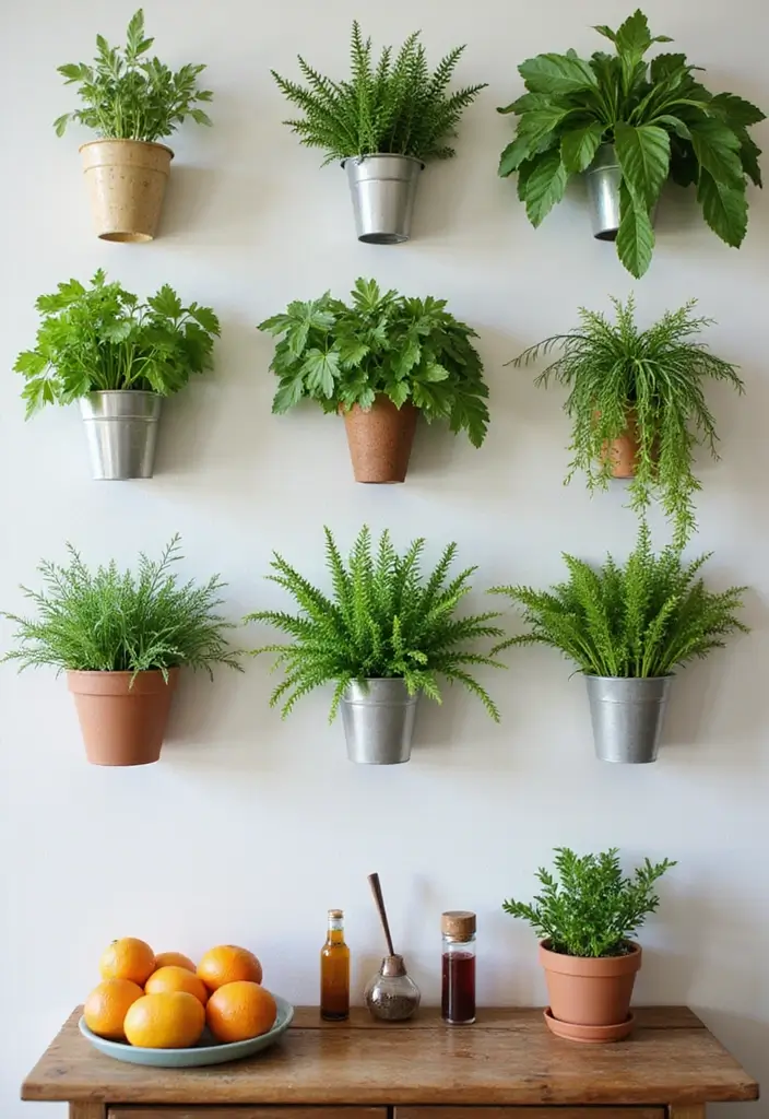 60+ Green Wall Art Ideas to Bring Nature Indoors - 49. Hanging Herb Gardens