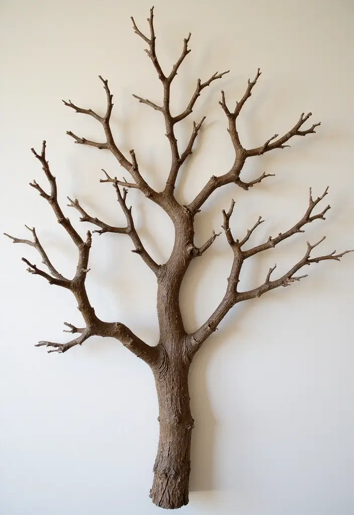 60+ Green Wall Art Ideas to Bring Nature Indoors - 55. Tree Branch Art
