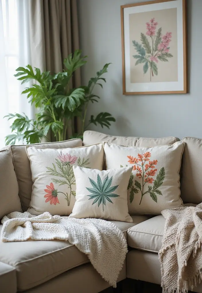 60+ Green Wall Art Ideas to Bring Nature Indoors - 58. Plant-Infused Textiles