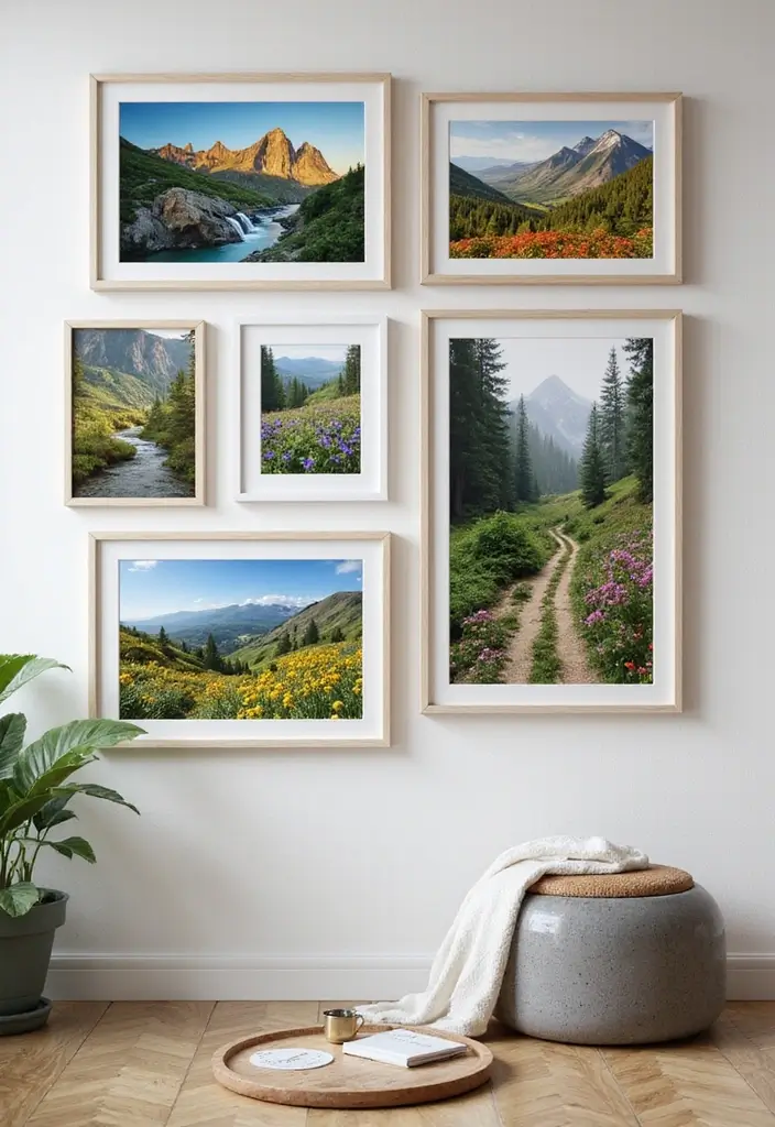 60+ Green Wall Art Ideas to Bring Nature Indoors - 9. Nature Photography Art