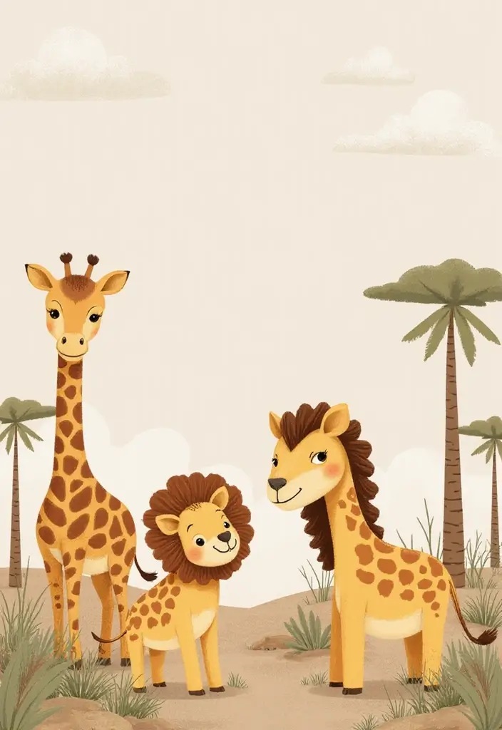 61+ Nursery Wall Art Ideas for a Whimsical Space - 11. Cute Safari Scenes