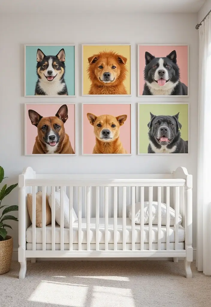 61+ Nursery Wall Art Ideas for a Whimsical Space - 22. Animal Portraits with Personality