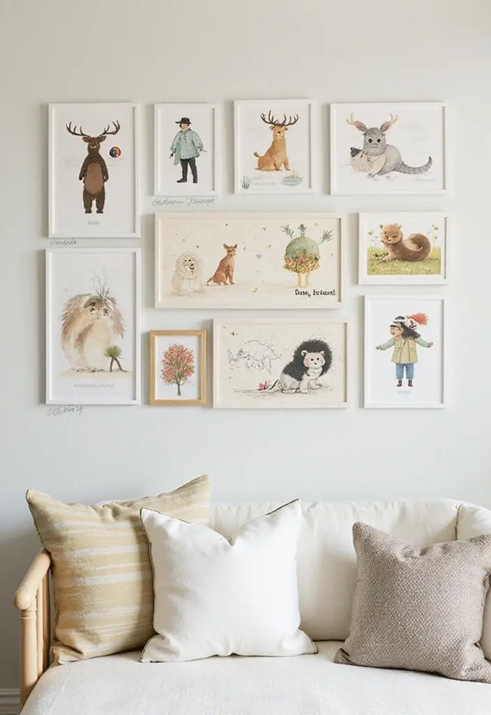 61+ Nursery Wall Art Ideas for a Whimsical Space - 28. Personalized Storybook Wall Art