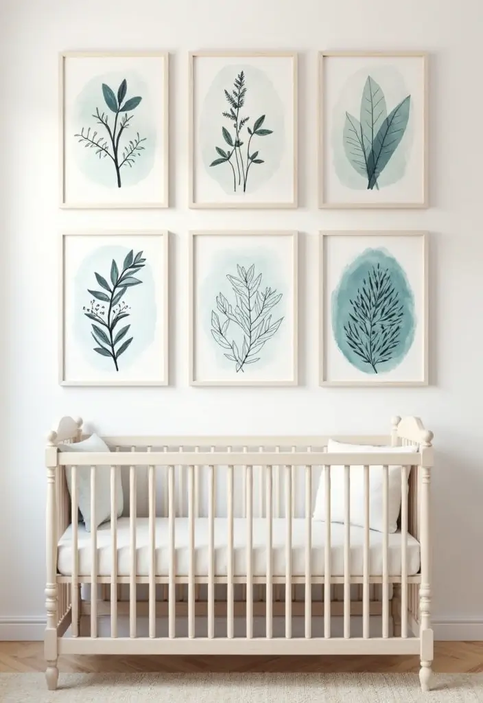 61+ Nursery Wall Art Ideas for a Whimsical Space - 29. Nature Prints with Inspirational Quotes