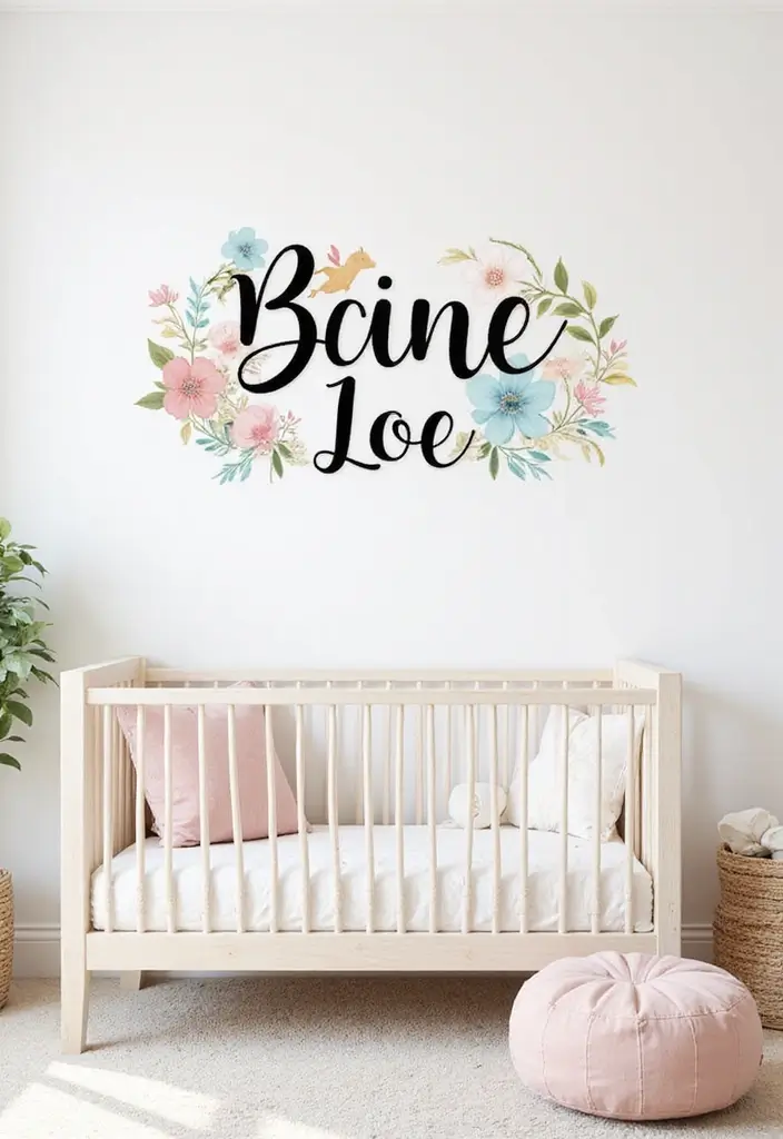 61+ Nursery Wall Art Ideas for a Whimsical Space - 3. Custom Name Art