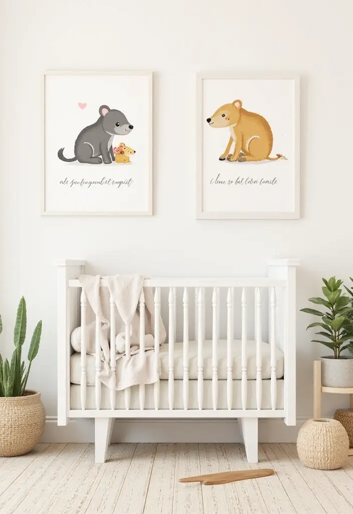 61+ Nursery Wall Art Ideas for a Whimsical Space - 32. Sweet Animal Families