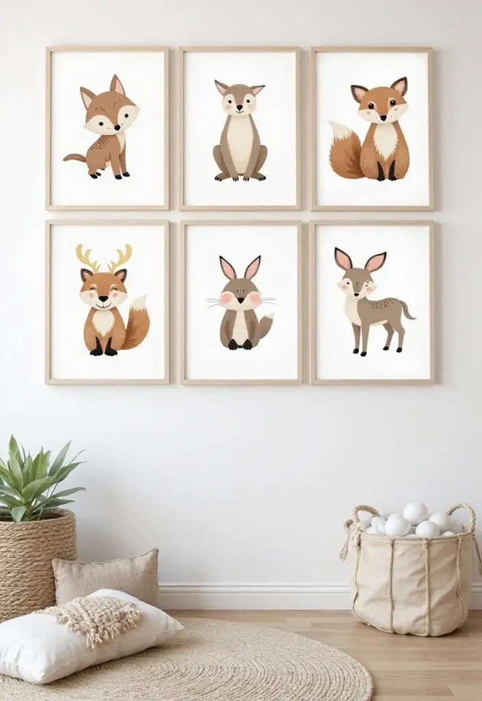 61+ Nursery Wall Art Ideas for a Whimsical Space - 35. Enchanting Woodland Creatures