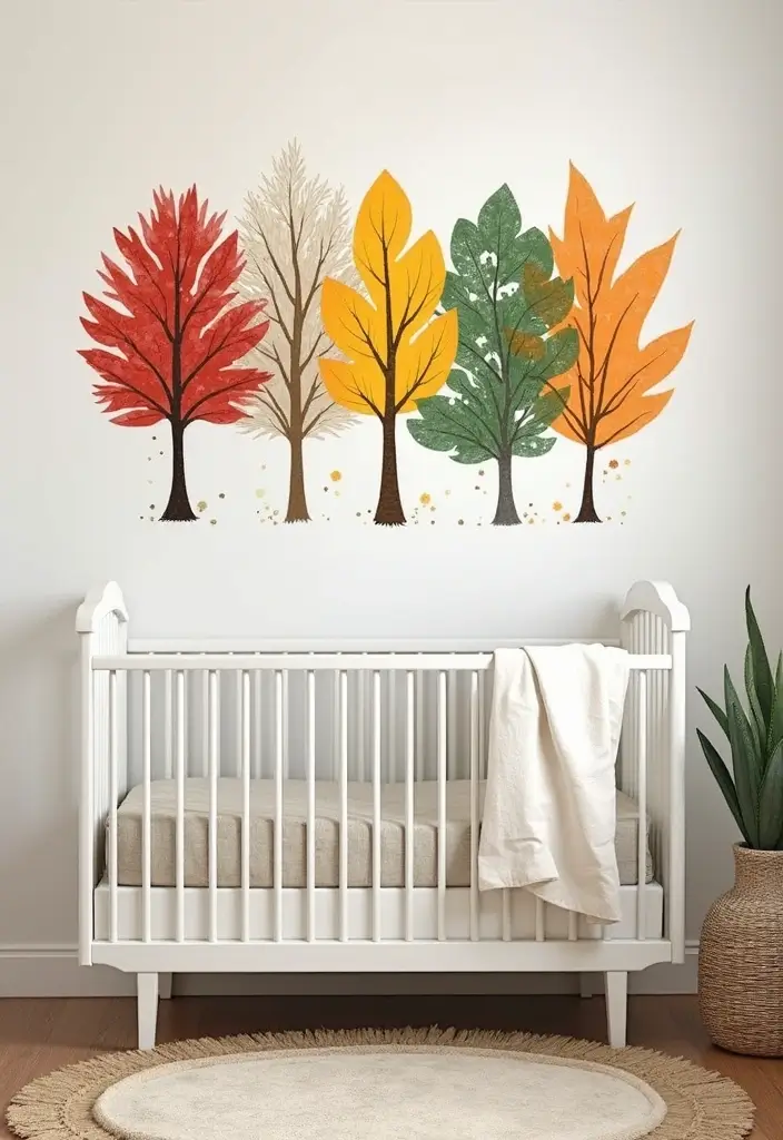 61+ Nursery Wall Art Ideas for a Whimsical Space - 36. Nature's Seasons Collection