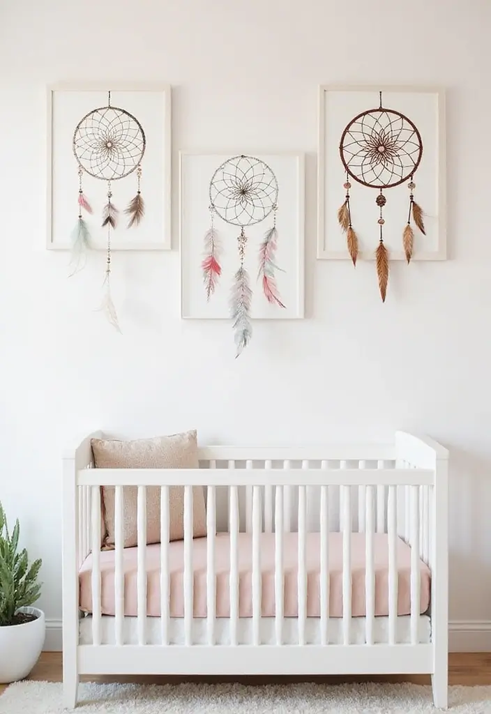 61+ Nursery Wall Art Ideas for a Whimsical Space - 39. Sweet Dream Catchers