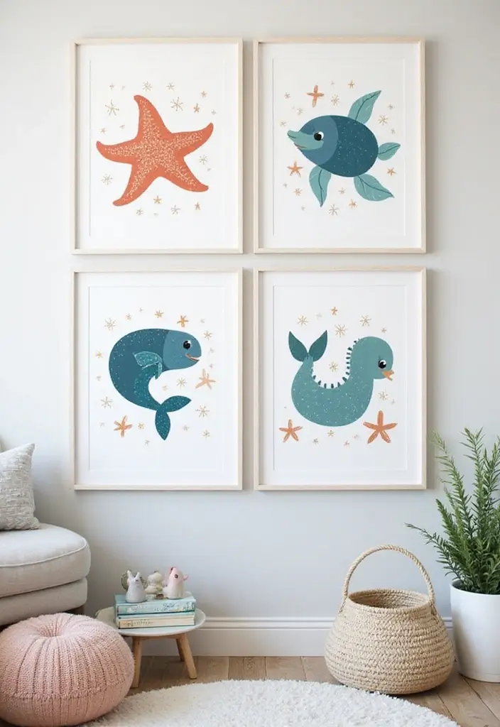 61+ Nursery Wall Art Ideas for a Whimsical Space - 43. Under the Sea Adventure