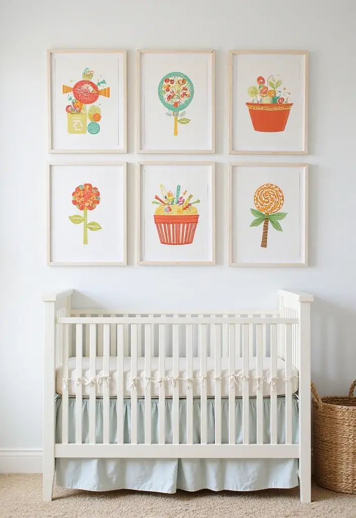 61+ Nursery Wall Art Ideas for a Whimsical Space - 53. Playful Candy Land Art