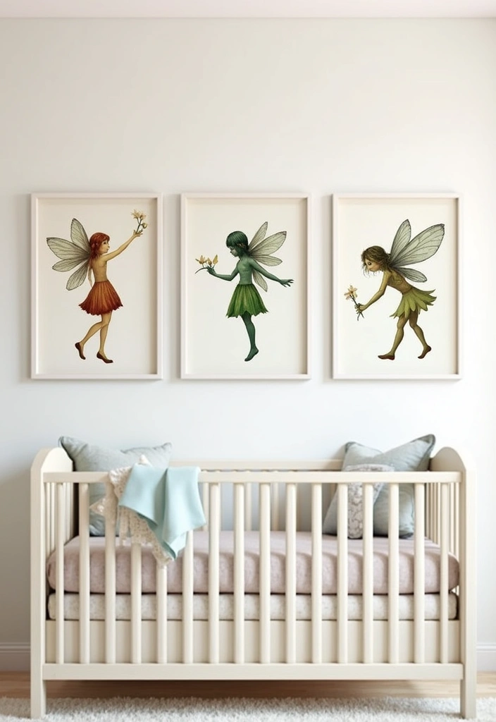 61+ Nursery Wall Art Ideas for a Whimsical Space - 56. Whimsical Woodland Fairies